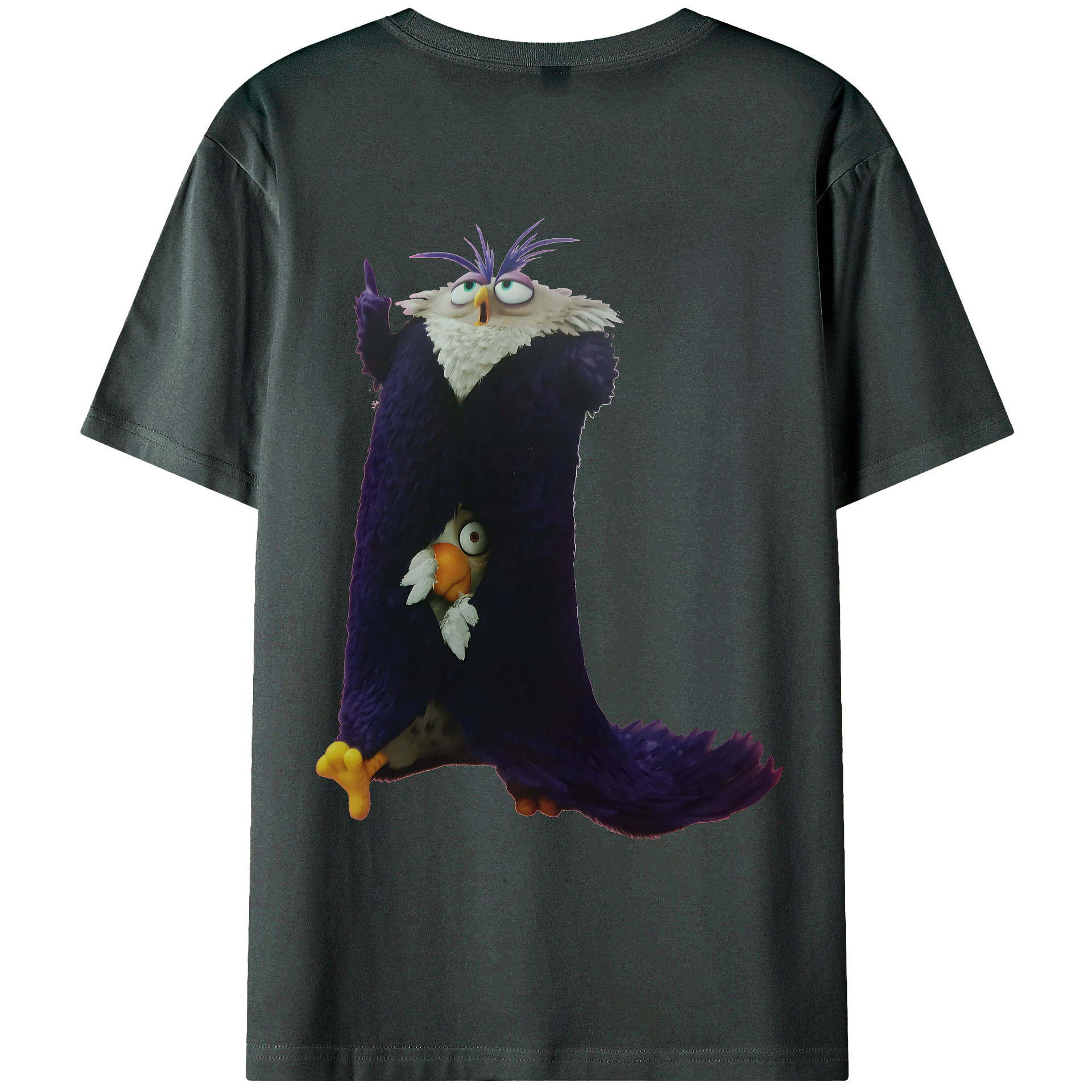 （画像用） Angry Birds アングリーバード 綿100％ メンズ半袖Tシャツ（バックプリント） 通気性